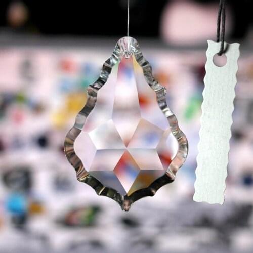 10pcs 48mm Crystal Prism Chandelier Part Maple Leaf Glass Faceted Pendant Hanging Crystal Suncatcher Home Wedding Decor Figurine