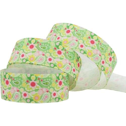[IuBuFiGo] 10 Yards 7/8" 22mm Bohemia Printed Grosgrain Ribbon Paisley flowers ribbons DIY bowhair handmade materials 1164