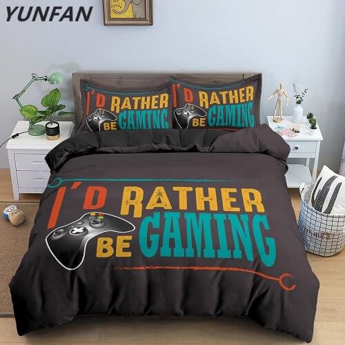 Games Comforter Cover Gamepad Bedding Set for Boys Kids Video Modern Gamer Console Quilt 2 Or 3 Pcs Gamer Bedding Set