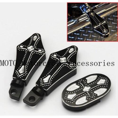 Cross style CNC Foot Peg Footrest Brake Pedal Pad Cover For Harley Sportster XL 1200 883 N XL883 XL1200 Touring Softails Dyna