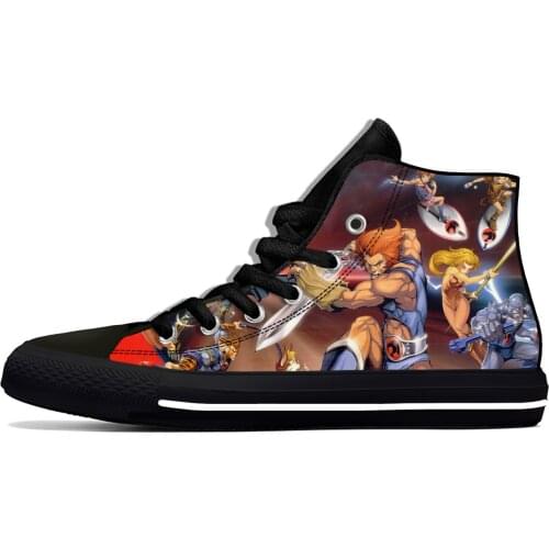 Hot Thundercats Anime Cartoon Manga Fashion Funny Casual Cloth Shoes High Top Lightweight Breathable 3D Print Men Women Sneakers