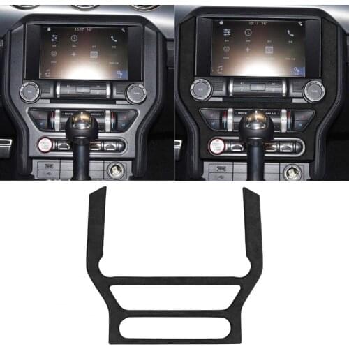 Hot Panel Trim Sticker Soft Self-adhesive Suede Leather Central Console Navigation Panel Trim Cover for Ford Mustang 2015-2019