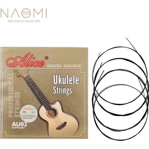 Naomi 1 SET Professional Ukulele Strings Alice Black Nylon Or Clear Nylon 4 Strings AU02 Or AU04 Mini Hawaiian Guitar Strings
