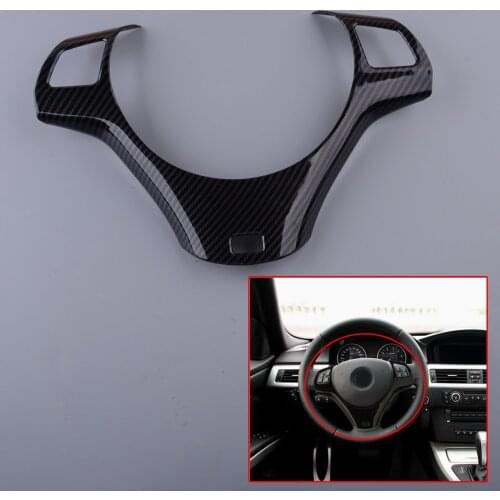 Carbon Fiber Style Steering Wheel Trim Cover Moulding Fit For BMW 3 Series E90 2005 2006 2007 2008 2009 2010 2011 2012