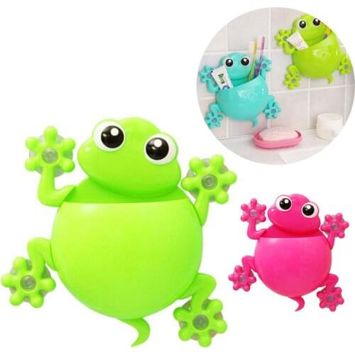 Cute Cartoon Kids Toothbrush Holder Wall Mounted Suction Cup Toothbrush Holder Bathroom Decor