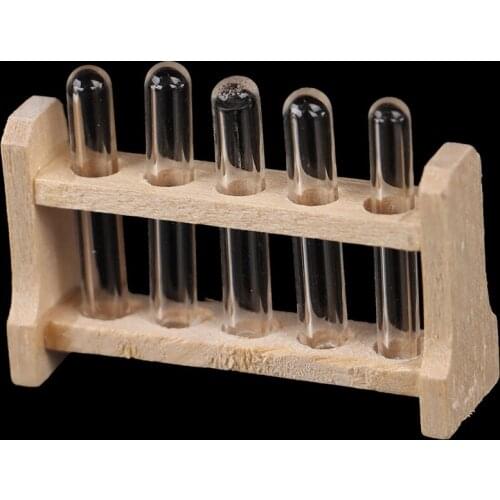 New 1:12 Toy Laboratory Test Tube Rack Set L 3.7cm Dollhouse Miniature