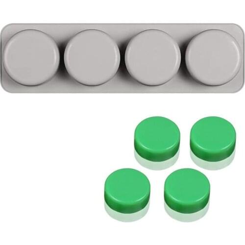 New 4 Cavity Round Soap Silicone Mold for Making Soaps 3D Diy Handmade Mould Decoration Wax Candle Cake Tray Tools