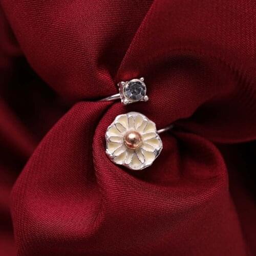 New Bohemia Tiny Daisy Leaf Open Rings Women Leaves Ring Anel Bijoux Bridesmaid Jewelry Party Gifts Valentines Day