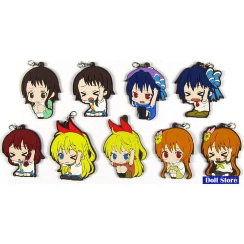 2018 New arrival Nisekoi Original Japanese anime figure rubber Silicone sweet smell mobile phone charms/key chain/strap D246