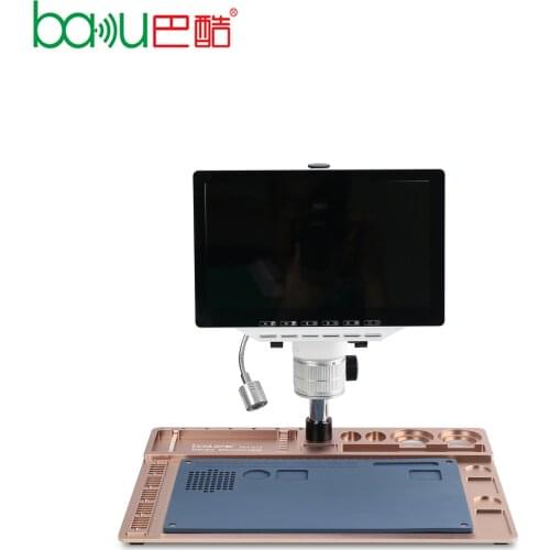 Industrial Microscope BAKU ba-016 LCD HD 16MP Digital CMOS Camera + 180X Lens + Adjustment LED Ring Light+Stand Holder