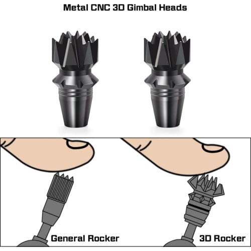 3D CNC Aluminum Alloy Metal Radio Transmitter Stick Ends 3M Jumper T16 / T12 / T8SG / T18 Series RC Drone 1 Pair