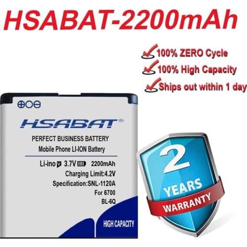 HSABAT 1550mAh Original Mobile Phone Replacement Battery BL-6Q for Nokia 6700C 6700 E51i N82 N81 E51