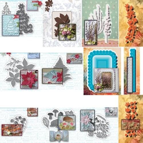 Piggy Craft metal cutting dies cut die mold Flower leaf lace frame edge Scrapbook paper craft knife mould blade punch stencils