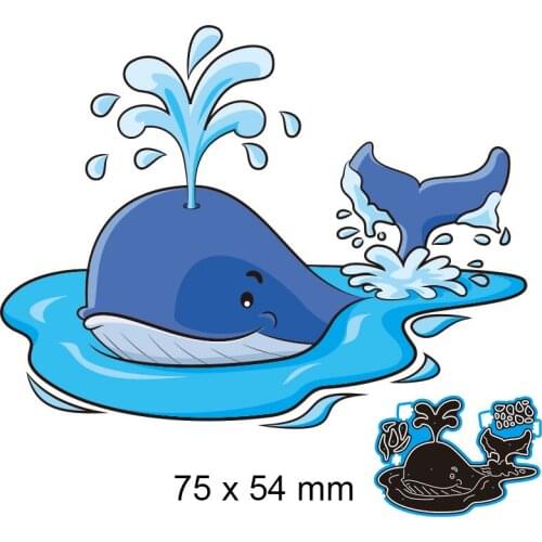 Cutting Dies Whale New Metal Stencils DIY Scrap Booking Paper Cards Making Decoration 75*54mm