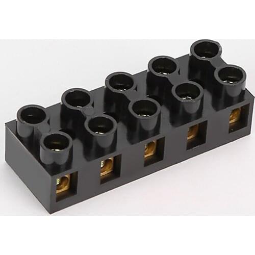 X5-1005 20pcs Electrical Wire Terminal Strip Block 10A 5P Barrier Flame-Redardant PC Base Copper Screw Terminal Connector Crimp