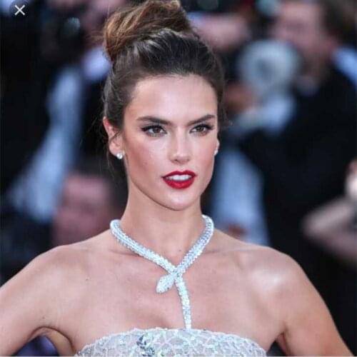 Xc507 Luxury Designer Fashion Silver plated Jewelry zirconia Water droplets shape cf