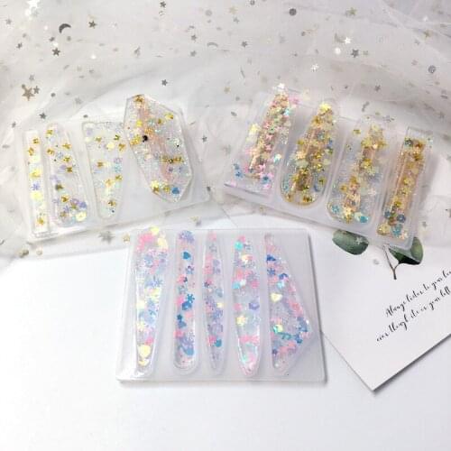 Silicone Mold for DIY Hair Clip Crystal Epoxy Resin Mold Handmade Barrettes Casting Mould Personality Jewelry Making Tools