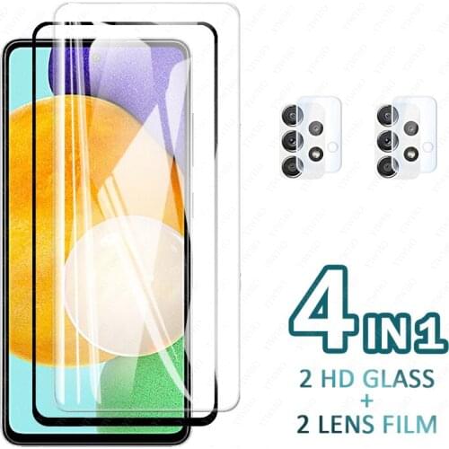 Safety Glass on For Samsung Galaxy A52 Protective Screen Protector Camera Protection for Samsung Lass Film A52 5G A525F A526B