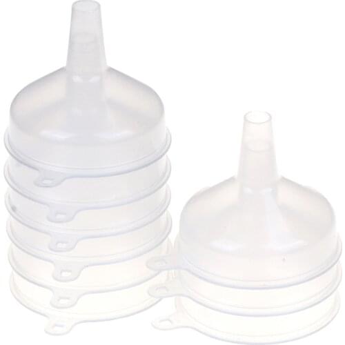 10PCS/lot Mini Transparent Plastic Funnel Perfume Liquid Essential Oil Filling Empty Bottle Packing Tool Lab Supplie