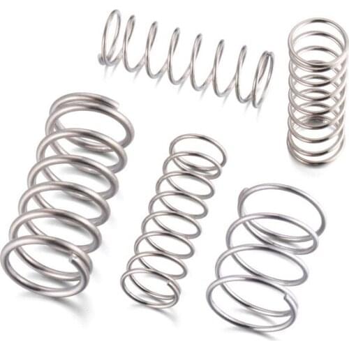 10pcs 304 stainless steel small spring small compression spring compression return spring Wire diameter 0.2-1.5 length 5-50
