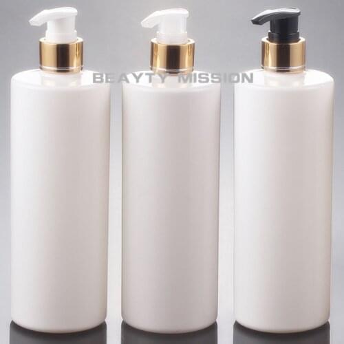 12pcs/lot,500ML PET Lotion Pump Bottle,Amber Plastic Cosmetic Container,Empty Shampoo Sub-bottling,Essential Oil Bottle