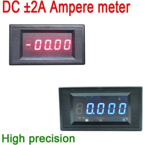 4 1/2 DC +-2A Digital LED Ammeter/ amp Meter Monitor Charge Discharge in Shunt for battery Solar charging Detection