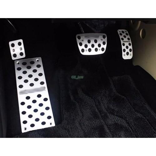 Car Accessories For TOYOTA Highlander 07-15 Fuel Brake Foot Rest AT pedals Plate Non slip Aluminium brake pedal Pads with logo