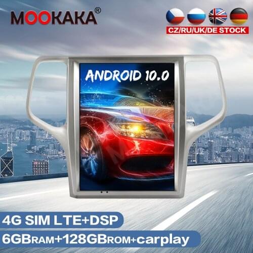 6GB+128GB Tesla Style Android 10.0 Car Multimedia Player For Jeep Grand Chrokee 2008 - 2013 GPS Navigation Auto Radio Stereo DSP