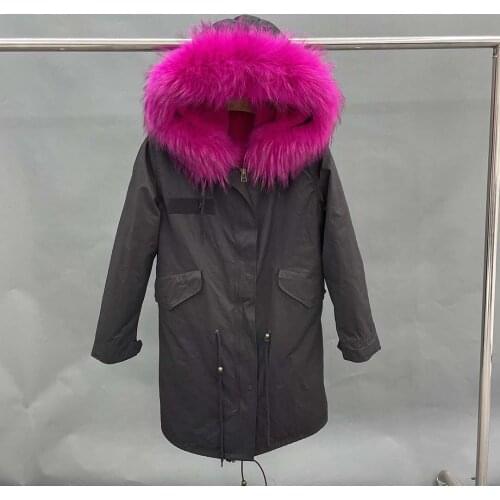 Black Long Coat Winter Womens Faux Fur Lined Jacket Parka Fashion Warm High Quality Coat