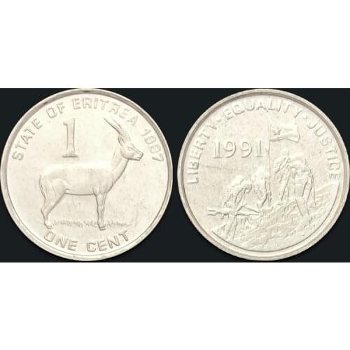Eritrea 1 Cent 1997 Genuine Original Coins 100% Real Issuing Collection Coins Unc Africa