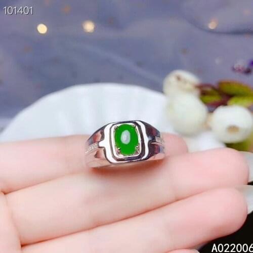 KJJEAXCMY fine jewelry 925 sterling silver inlaid natural Jasper ring new men jade gemstone ring luxury support test