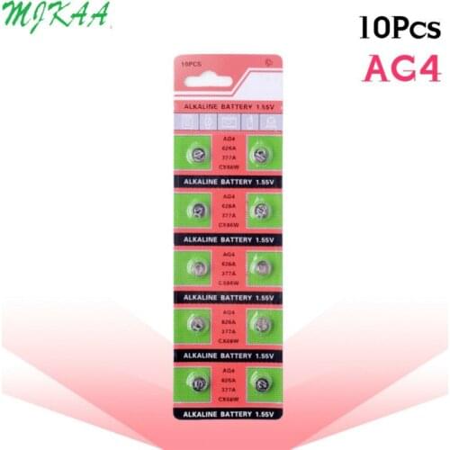 10PCS/pack AG4 377A 377 LR626 SR626SW SR66 LR66 button cell Watch Coin Battery