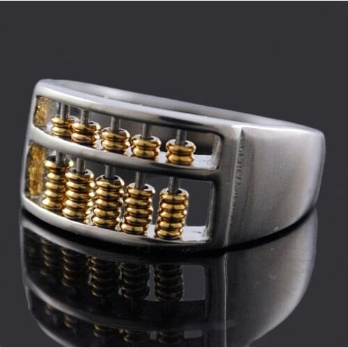ATGO Fashion Abacus Ring For Men Women High Quality Maths Number Jewelry Stainless Steel Charm Gift BR563