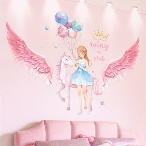 Creative Wall Stickers Girl Bedroom Kids Room Decor Wallpaper Nursery Wall Decor Self-adhesive Wallstickers Decals for Furniture