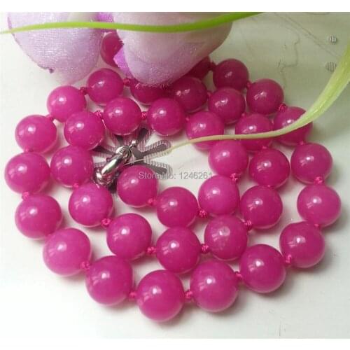 Noble 10mm Rose Chalcedony Round Beads Hand Made Neckalce Fashion Jewelry Making Design Natural Stone 18 inch Wholesale Supply