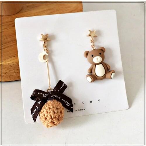 LANIWOO Cute Bear Drop Earring 2021 New Fashion Cartoon Jewelry For Women Girls Wholesale Accessory