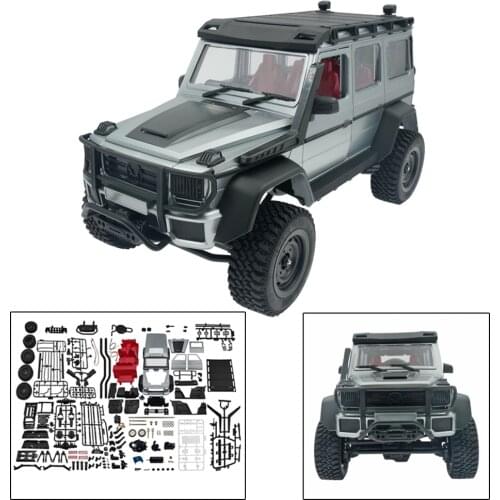 MN86KS 1:12 2.4G 4WD DIY Remote Control Model Car Simulation 4x4 Climbing Car For Children Kids Toys - KIT Version (Silver Grey)