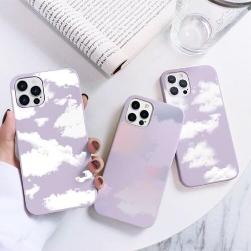 Fashion White Cloud Print Case For Samsung Galaxy A52 A72 A42 A41 A32 A50 A40 A31 A30 A12 A11 A10e A20e M51 M02S M31S TPU Fundas