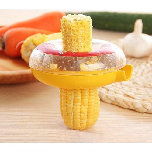 Corn Thresher Round Device Cut Stripper Cob Remover Stripping Device Corn Threshing Grain Corn Planing Kitchen Novelty Tool
