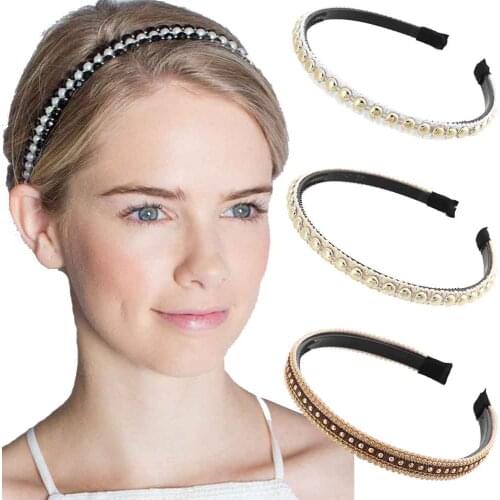Girls Luxury Rhinestone Hair Band High Quality Pearls Hair Hoop Accessories For Women Crystal Headbands Fashion Ornaments