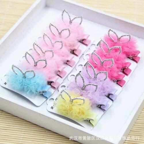 Pet hair clips wholesale, pet hairpin pet rabbit ears, crown clip, side clip Cats and dog accessories 10pcs