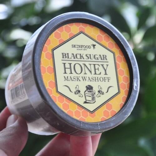 Original skinfood SKIN FOOD Black Sugar Honey Mask 100g Wash Off Pack Korean Exfoliating Whitening SKIN CARE