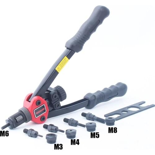 YOUSAILING Riveter Nut Guns Auto rivet tool12" BT-606 Riveter Nut tool Hand Insert Rivet Nut Tool Manual Mandrels M3 M4 M5 M6 M8