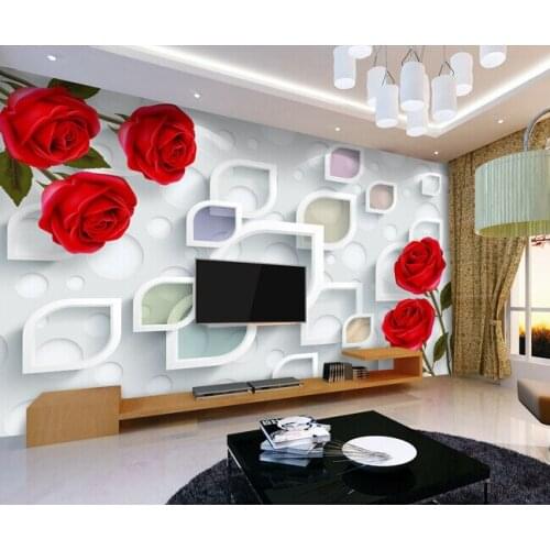 Custom flowers wallpaper 3D, fashion rose simple mural for the living room bedroom TV background wall waterproof papel de parede