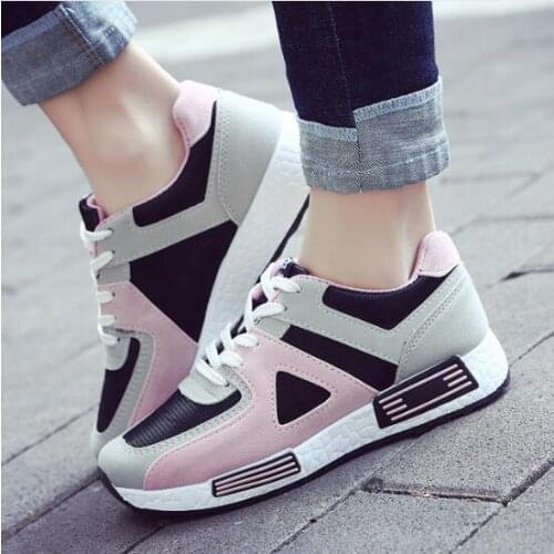 Flat Casual Running Women Shoes Synthetic Leather Slip On Flats Sports Platform Breathable Sneakers Student Female Shoes