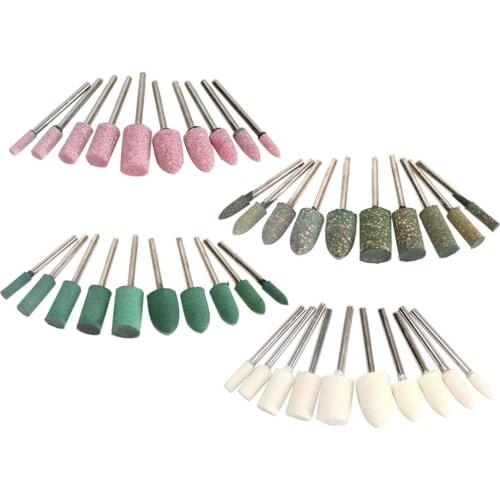 10PCS Wool Felt Ceramic Grinding Head Pointed Polishing Sesame Sponge Rubber abrasive Wheel 3mm Shaft Mounted For Rotary Tool