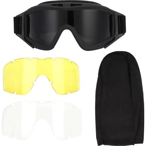 Tactics Goggles Airsoft Paintball Ski Anti-Dust Anti-Fog Eye Protection Glasses Polycarbonate Fiber Lens Strong And Durable