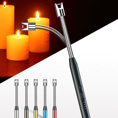 New 360 Rotation Arc BBQ Lighter Kitchen Gas Stove Plasma Lighter Windproof Flameless Electric Candle Lighters With Hook Outdoor
