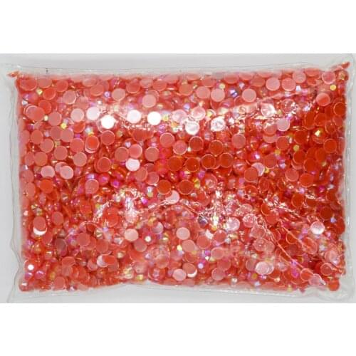 Jelly Siam AB Color 1.5~12mm Flat Back Round Acrylic Rhinestones Beads / Stones ,3D Acrylic Nail Art / Garment Decoration