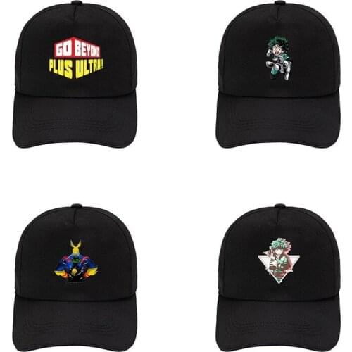 My Hero Academia Woman Baseball Cap Fashion Man Sun Hat Ladies Black Cartoon Happy hats Couples Cotton Vintag Summer Anime Caps
